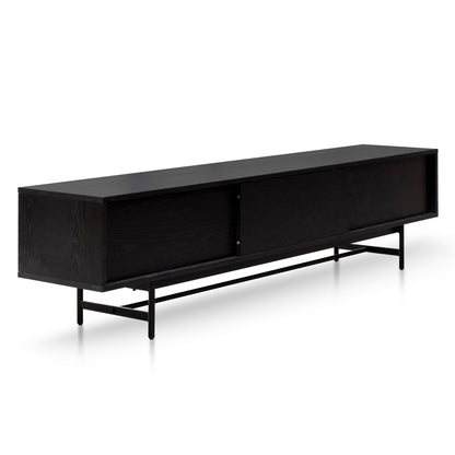 Christie 2.1m Wooden TV Entertainment Unit - Full Black
