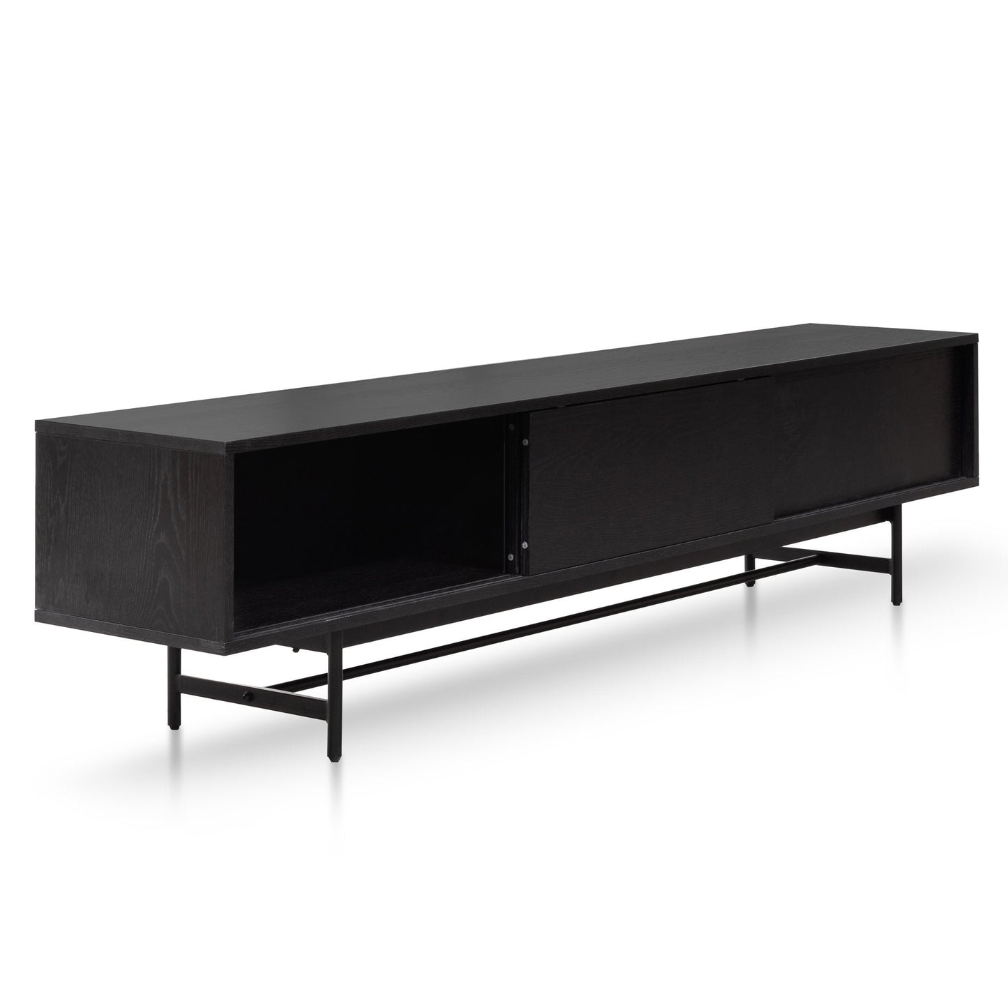Christie 2.1m Wooden TV Entertainment Unit - Full Black