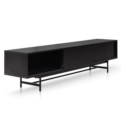 Christie 2.1m Wooden TV Entertainment Unit - Full Black