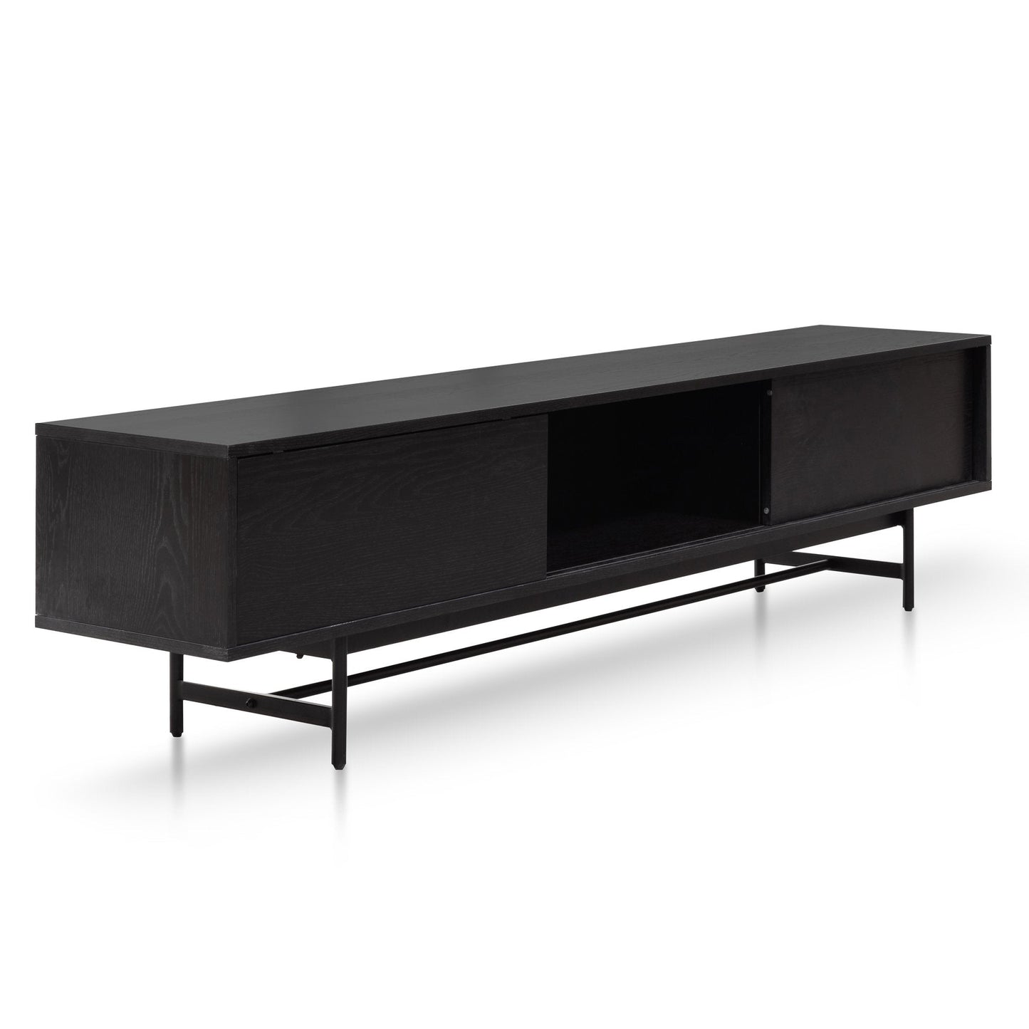 Christie 2.1m Wooden TV Entertainment Unit - Full Black