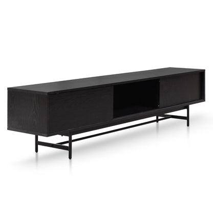 Christie 2.1m Wooden TV Entertainment Unit - Full Black