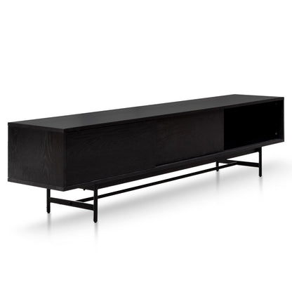 Christie 2.1m Wooden TV Entertainment Unit - Full Black