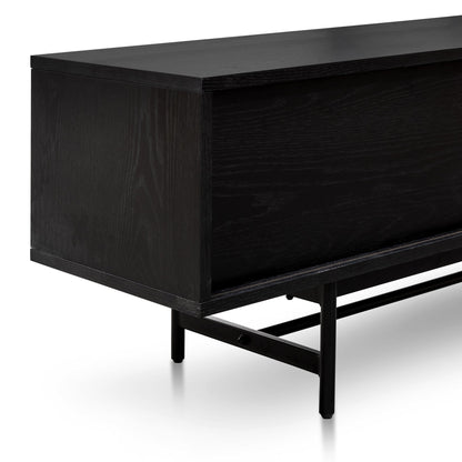 Christie 2.1m Wooden TV Entertainment Unit - Full Black