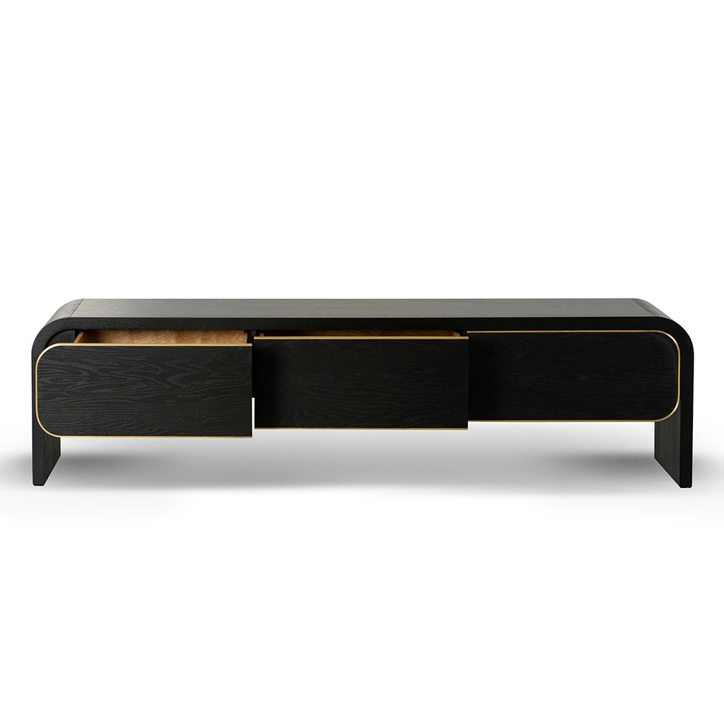 Boran 2m TV Entertainment Unit - Textured Espresso Black