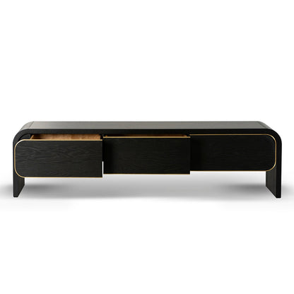 Boran 2m TV Entertainment Unit - Textured Espresso Black