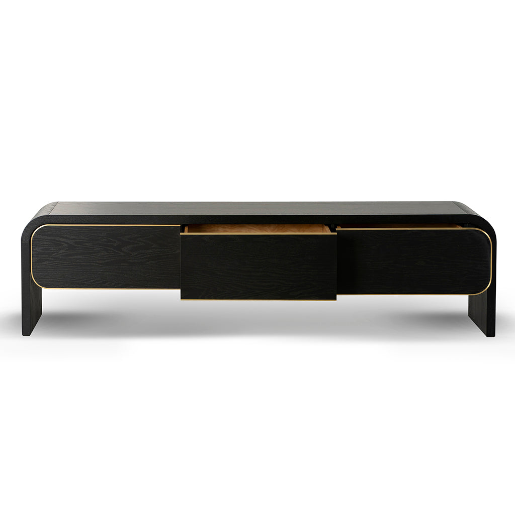 Boran 2m TV Entertainment Unit - Textured Espresso Black