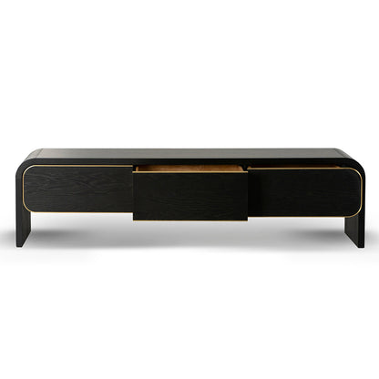 Boran 2m TV Entertainment Unit - Textured Espresso Black