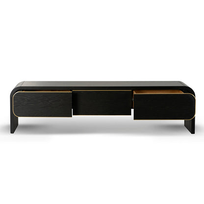 Boran 2m TV Entertainment Unit - Textured Espresso Black