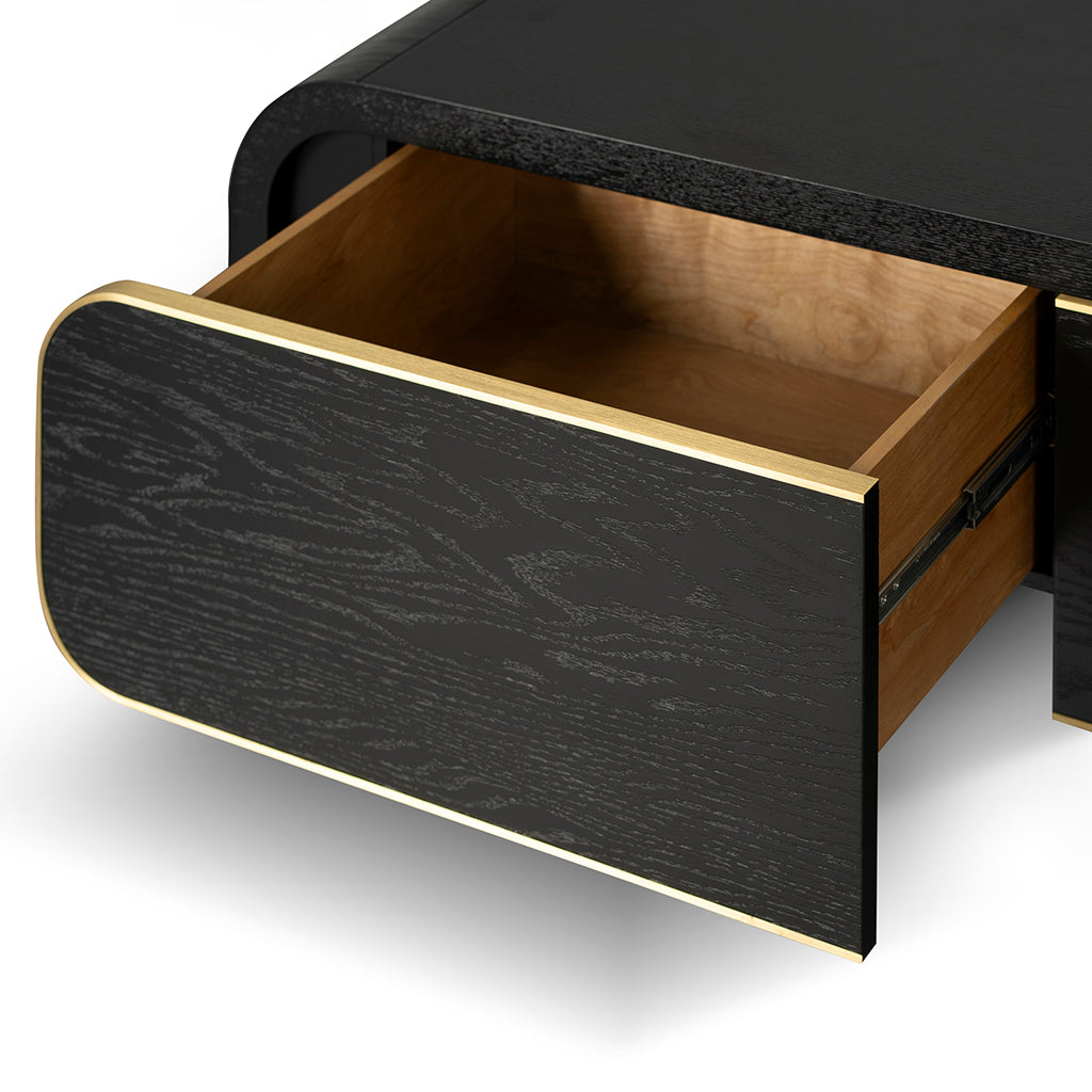 Boran 2m TV Entertainment Unit - Textured Espresso Black