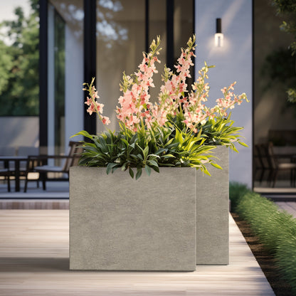 Tall Concrete Rectangle Plant Boxes / Large Indoor and Outdoor Flower Planters