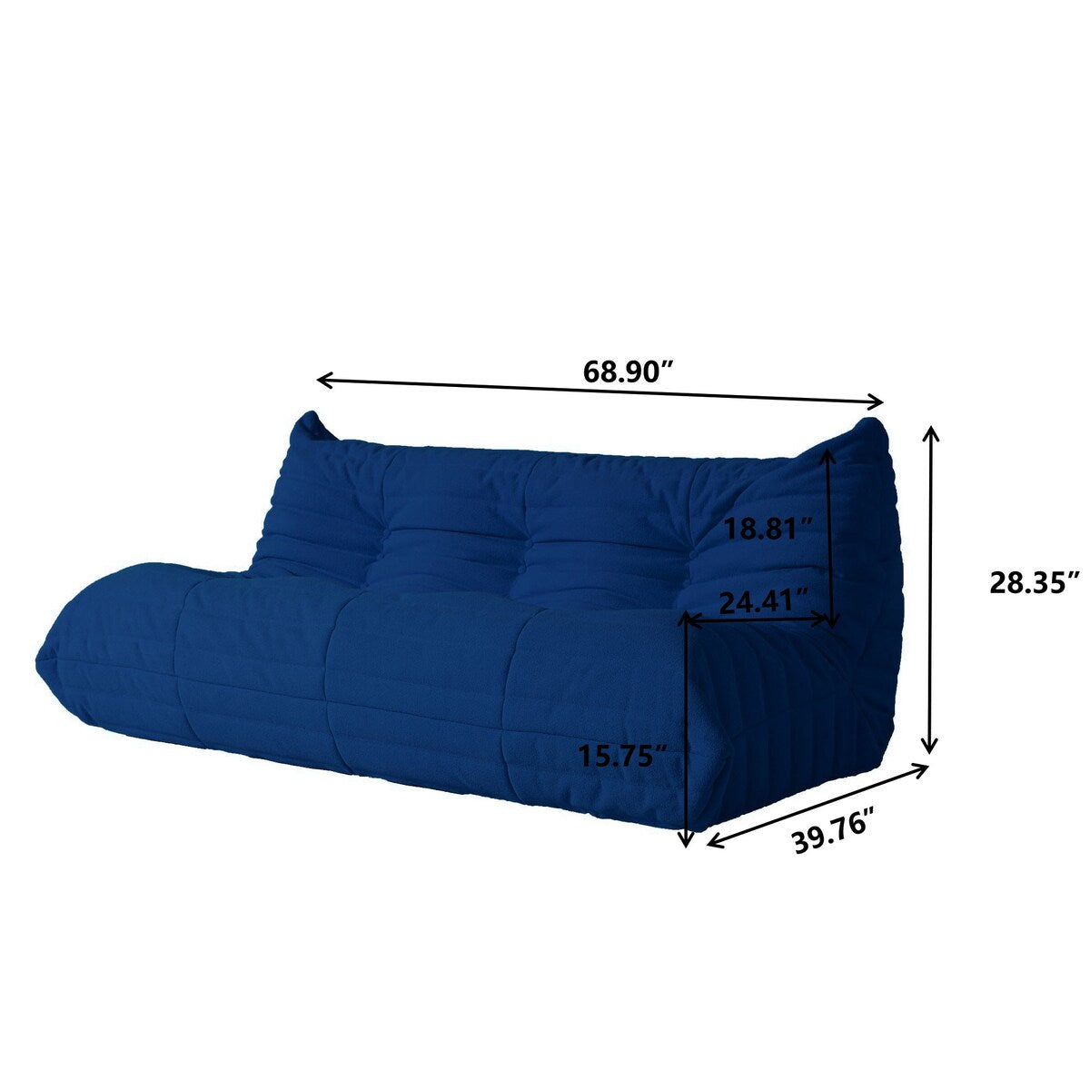 Teddy Velvet Sofa Bean Bag Couch Sets