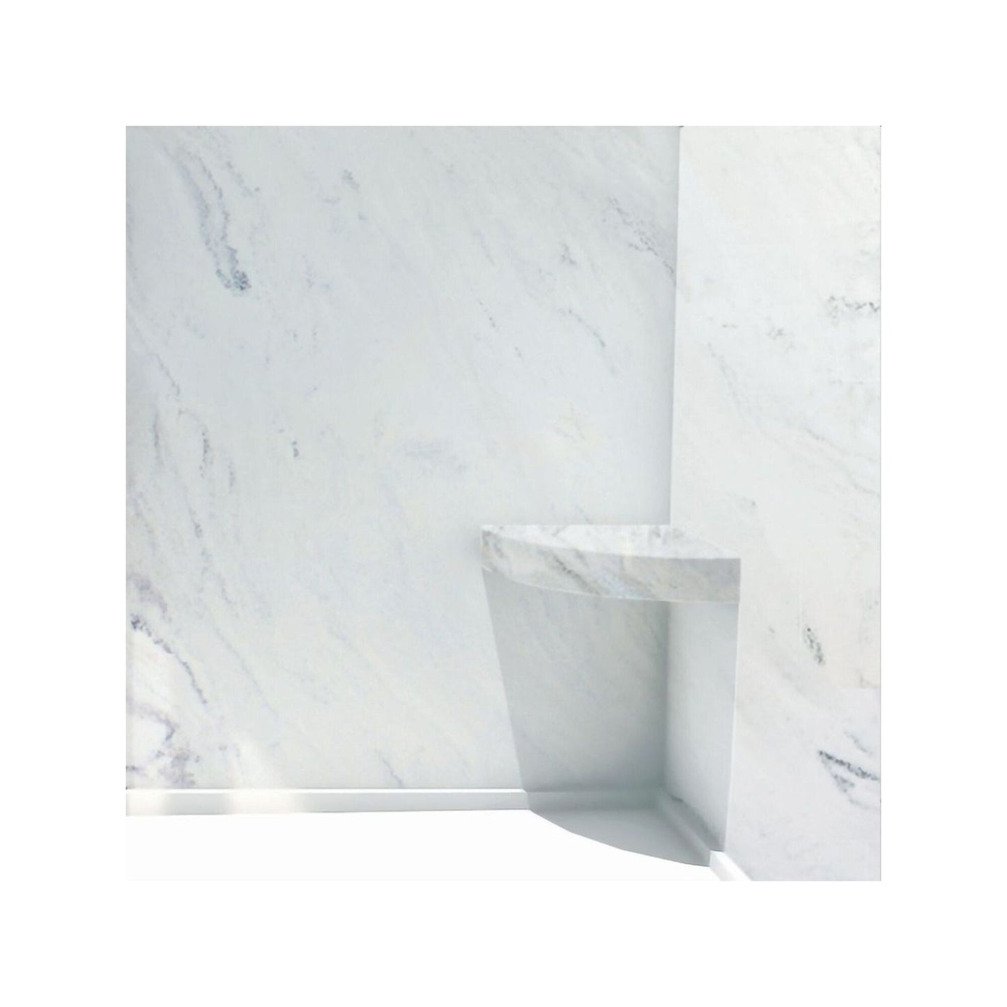 Transolid Studio 14-In X 14-In Solid Surface Wall-Mount Corner Shower Seat - 14.5 x 14.25 x 3