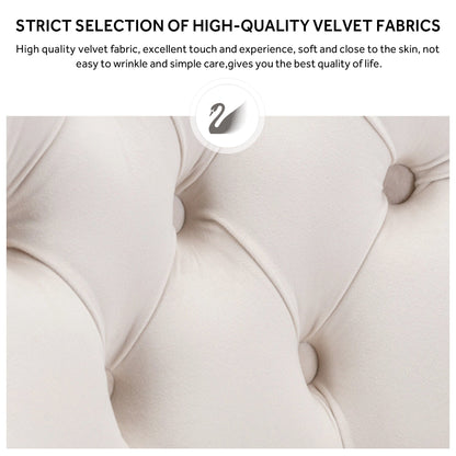 Upholstered Tufted Velvet Dining Chair with Solid Wood Legs Set of 6