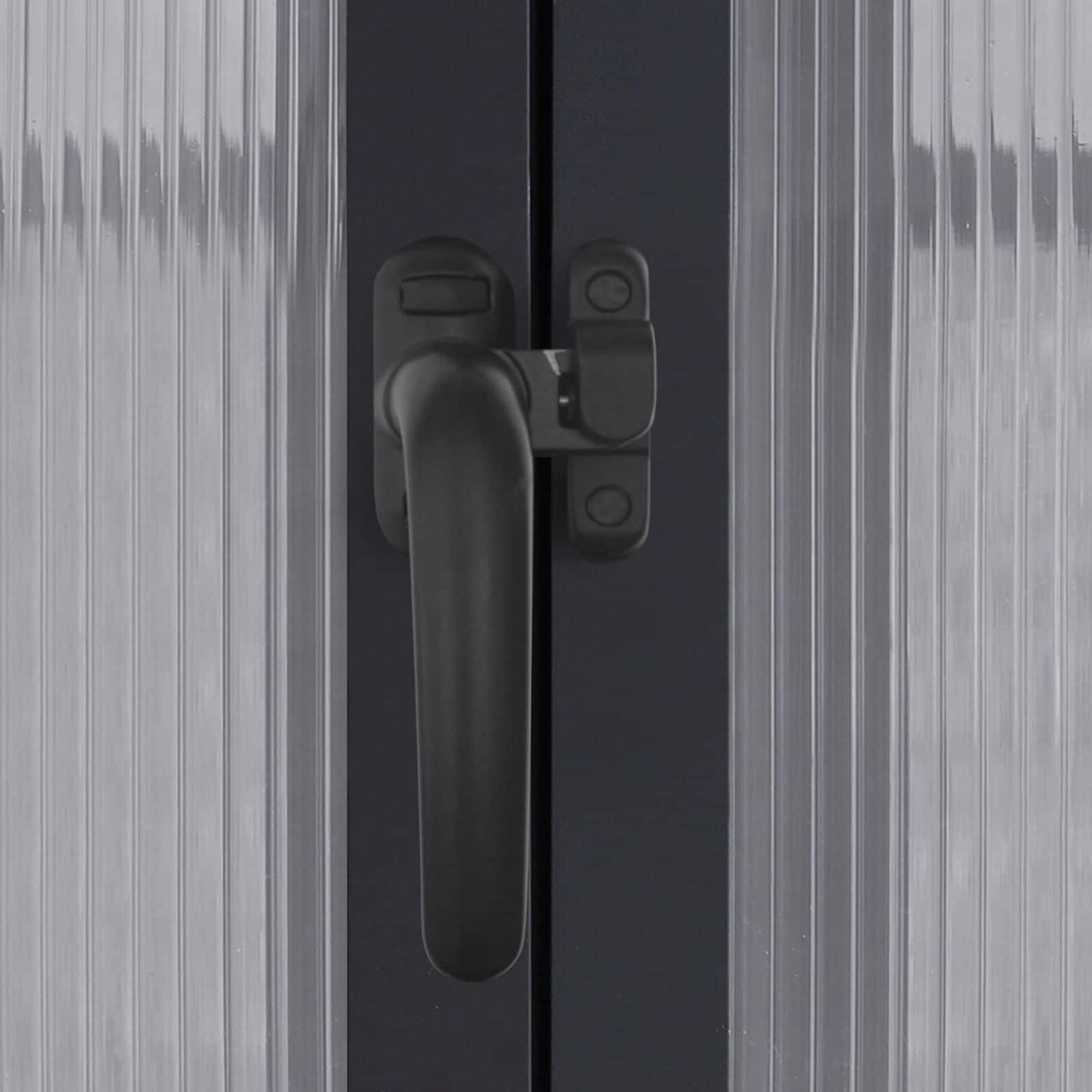 VEIKOUS Aluminum Walk-In Garden Greenhouse Kit with Adjustable Roof Vent and Lockable Door Grey