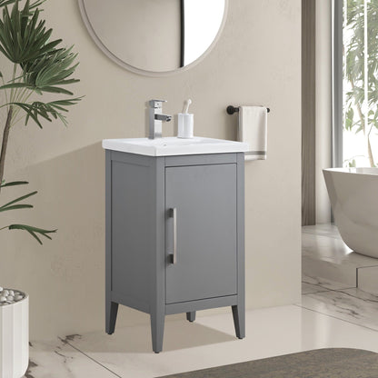Vanity Art 20 or 24 or 30 Single Sink Bathroom Vanity Cabinet with Ceramic Top