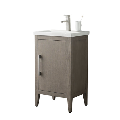 Vanity Art 20 or 24 or 30 Single Sink Bathroom Vanity Cabinet with Ceramic Top