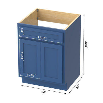 Vanity Art 24-inch Solid Wood Single Sink Bathroom Vanity Cabinet