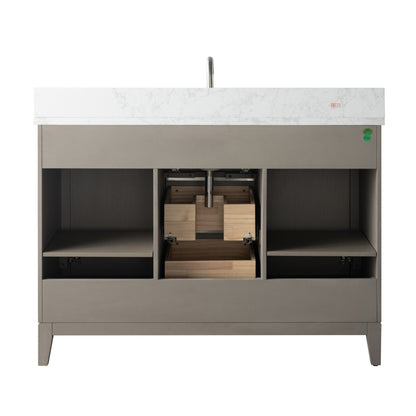 Vanity Art Bathroom Vanity with Ceramic Sink and Engineered Marble Top