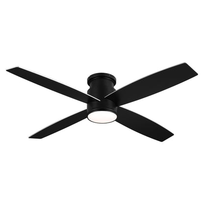 WINGBO 44/52 Inch Flush Mount DC Ceiling Fan with Lights and Remote, 4 Reversible Blades