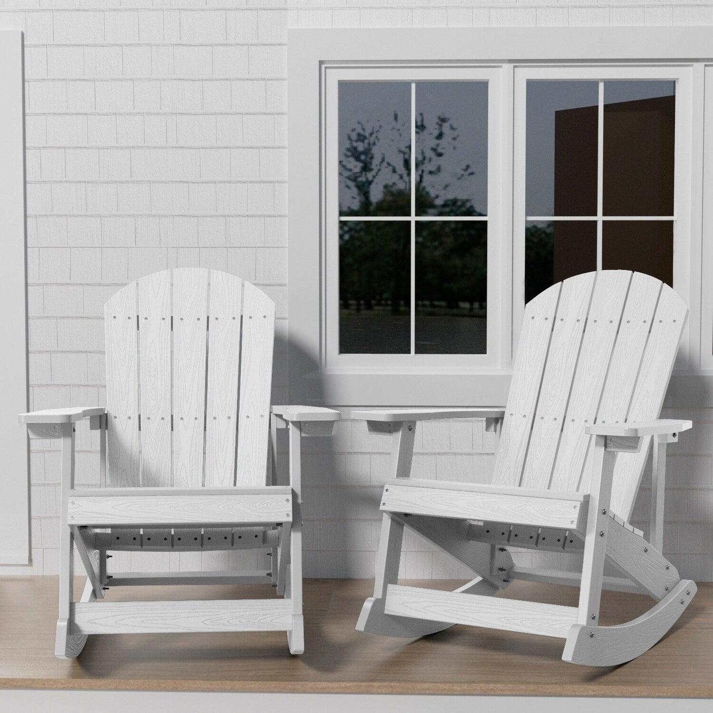 WINSOON All Weather Outdoor Rocking Chair, Set of 2
