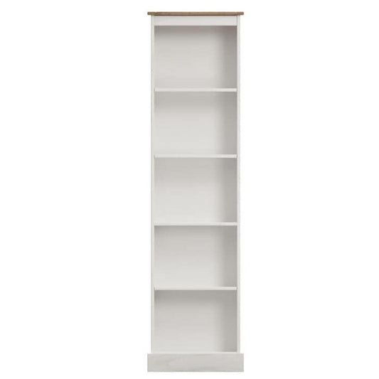 Wood Bookcase Tall Narrow Corona Collection | Furniture Dash