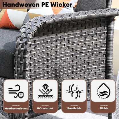 XIZZI 4-piece Outdoor Patio Furniture Conversation Set with Table