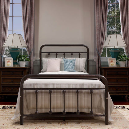Alazyhome Simple Vintage Metal Platform Bed Frame, Easy-Assembly