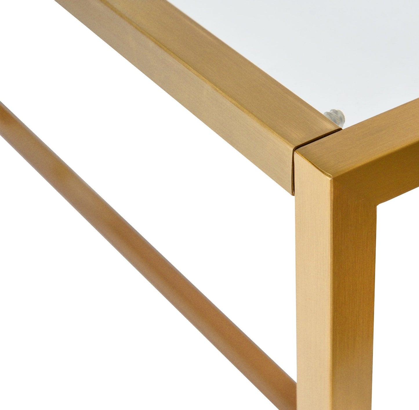 Alison Glass Console Table - Tempered Glass - Brushed Gold Base