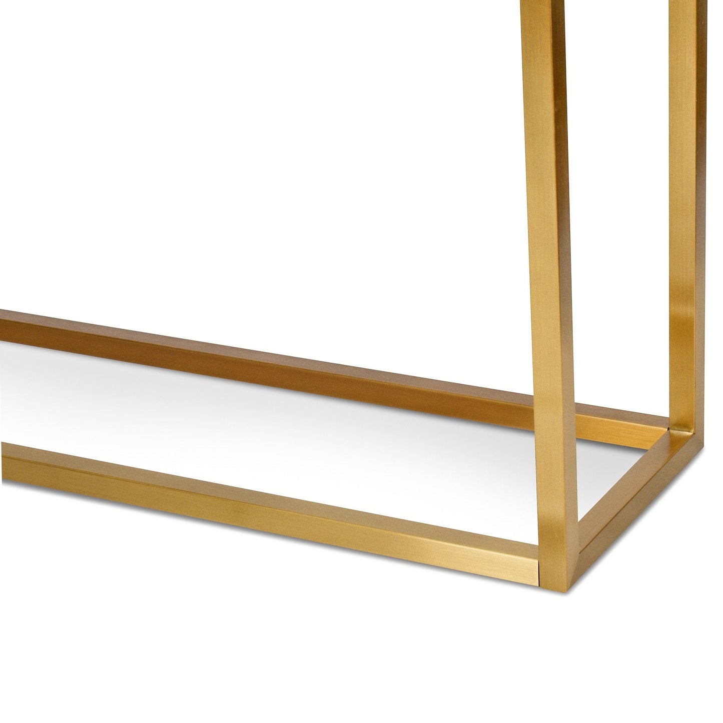 Alison Glass Console Table - Tempered Glass - Brushed Gold Base