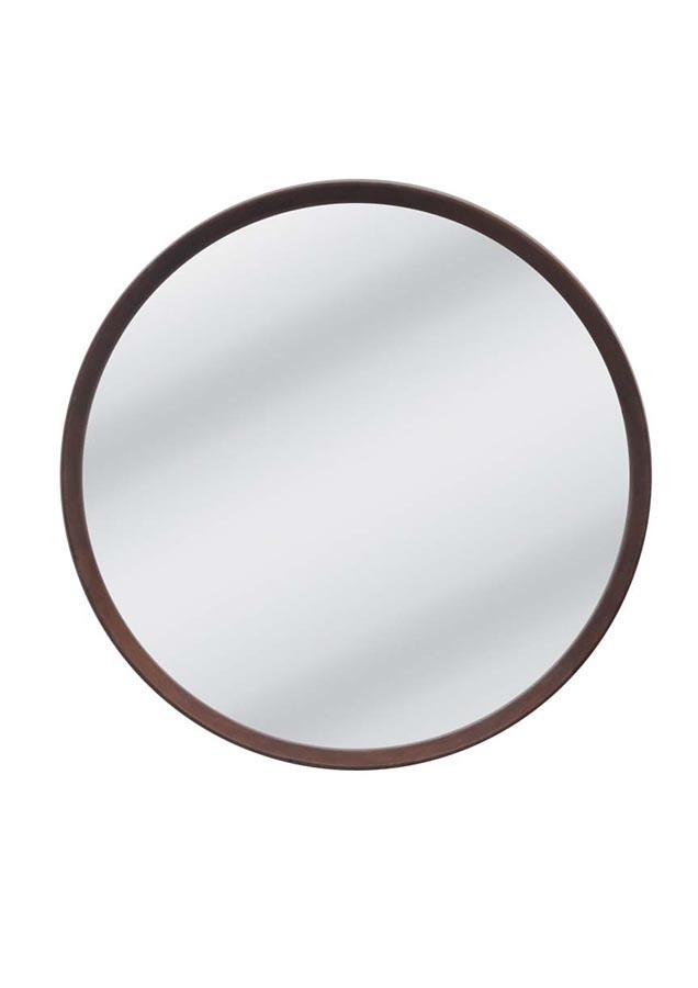 Anderson Walnut 84cm Round Mirror - Natural