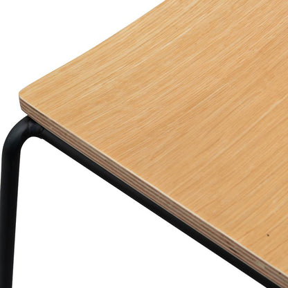 Apollo Bar Stool - Natural Timber Seat with Black Frame - Last One