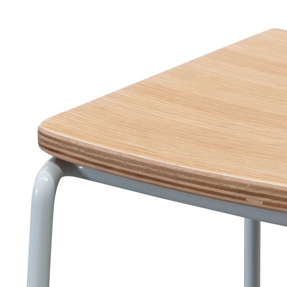 Apollo Bar Stool With Natural Timber Seat - White Frame