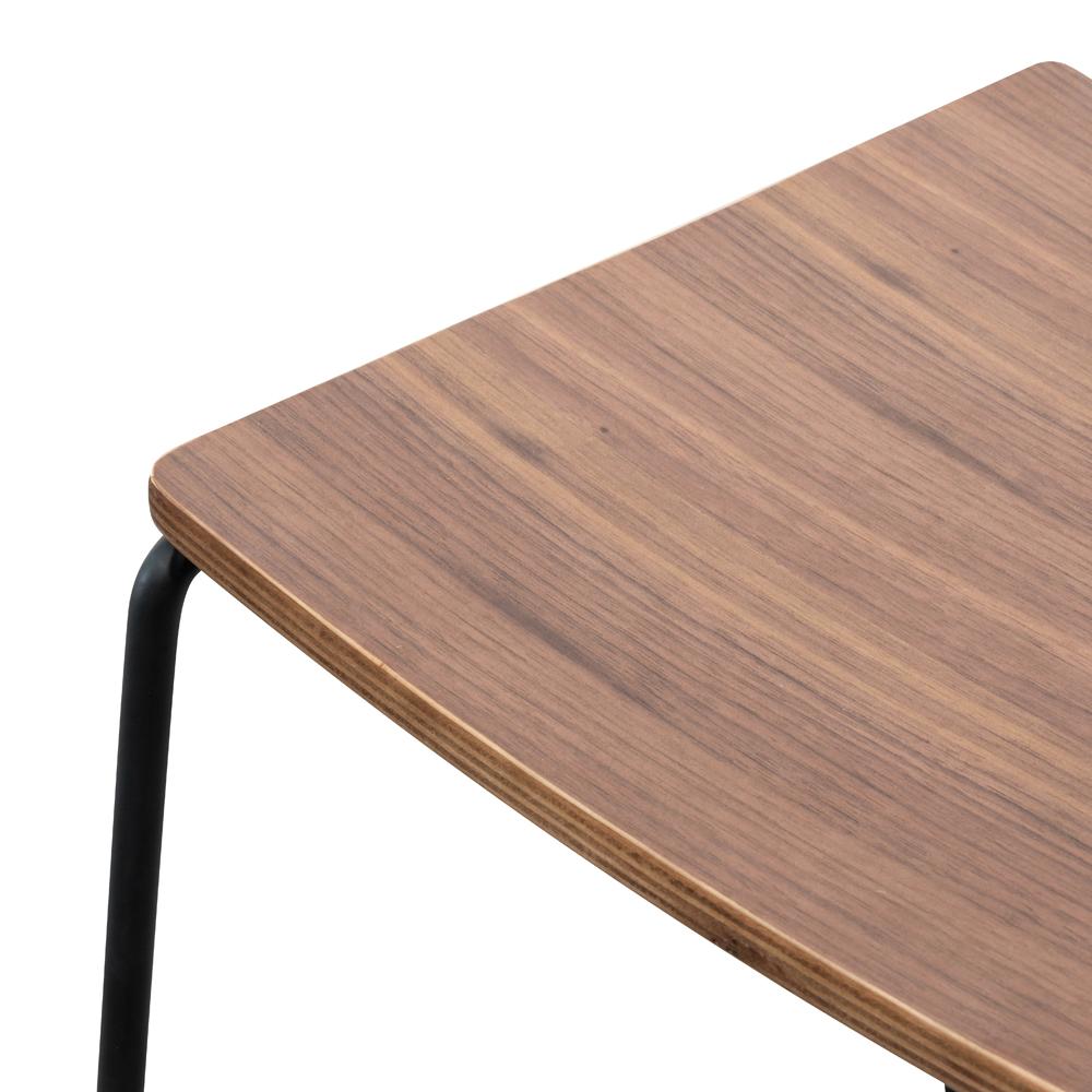 Apollo Bar Stool With Walnut Timber Seat - Black Frame