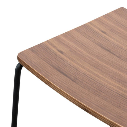 Apollo Bar Stool With Walnut Timber Seat - Black Frame