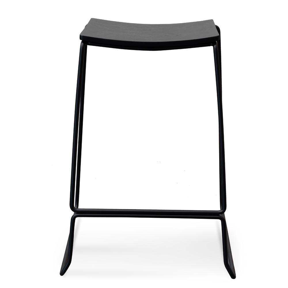 Apollo Timber Seat Bar Stool - Full Black - Last One