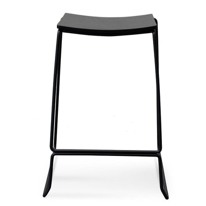 Apollo Timber Seat Bar Stool - Full Black - Last One