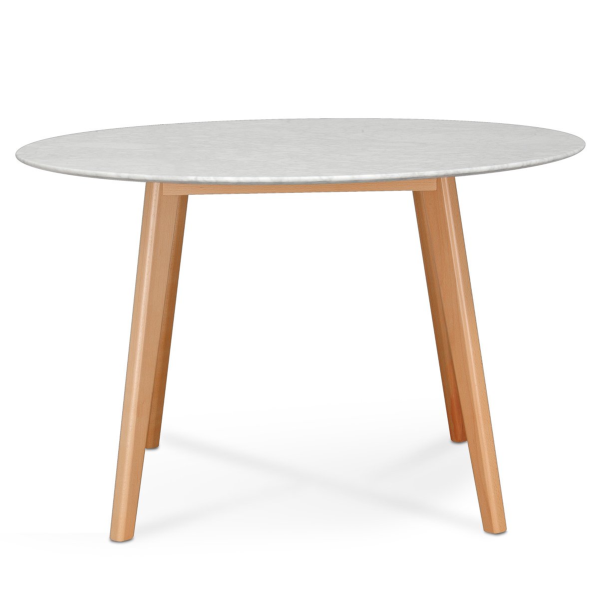 Aron 120cm Round Marble Dining Table - Natural Base