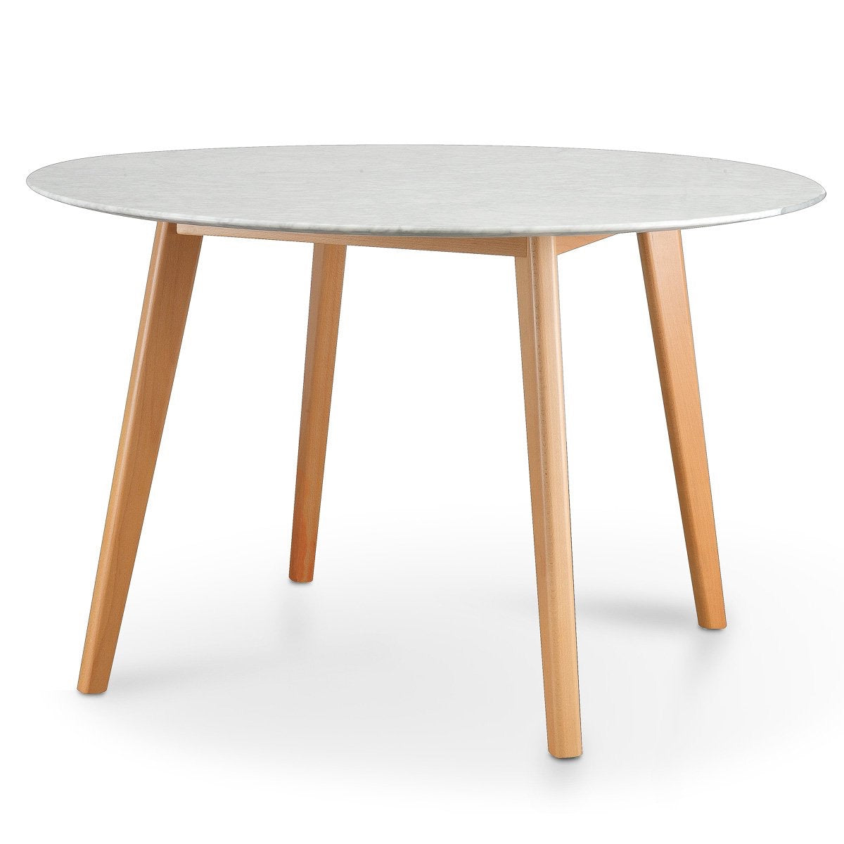 Aron 120cm Round Marble Dining Table - Natural Base