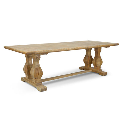 Artica Elm Wood Dining Table 2.4m - Rustic Natural