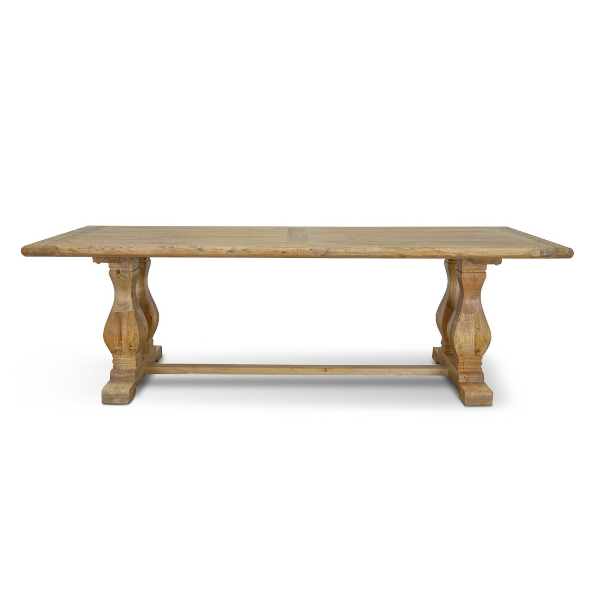 Artica Elm Wood Dining Table 2.4m - Rustic Natural