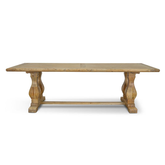 Artica Elm Wood Dining Table 2.4m - Rustic Natural