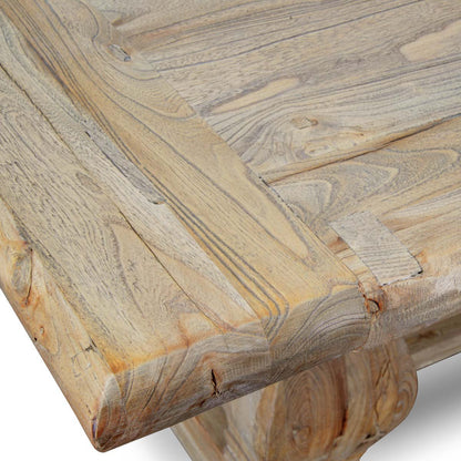 Artica Elm Wood Dining Table 2.4m - Rustic Natural