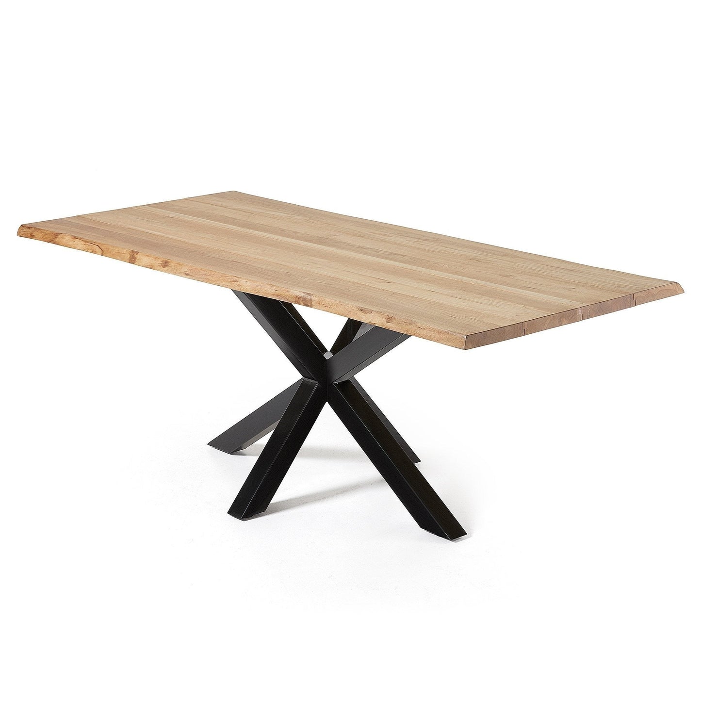 Arya 2.2m Natural Oak Dining Table - Black
