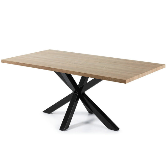 Arya 2m Natural Oak Dining Table - Black