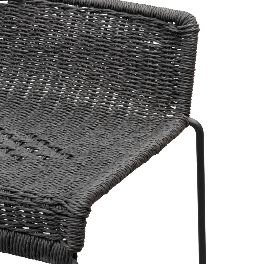 Bailey 65cm Rattan Cord Seat Bar Stool - Black