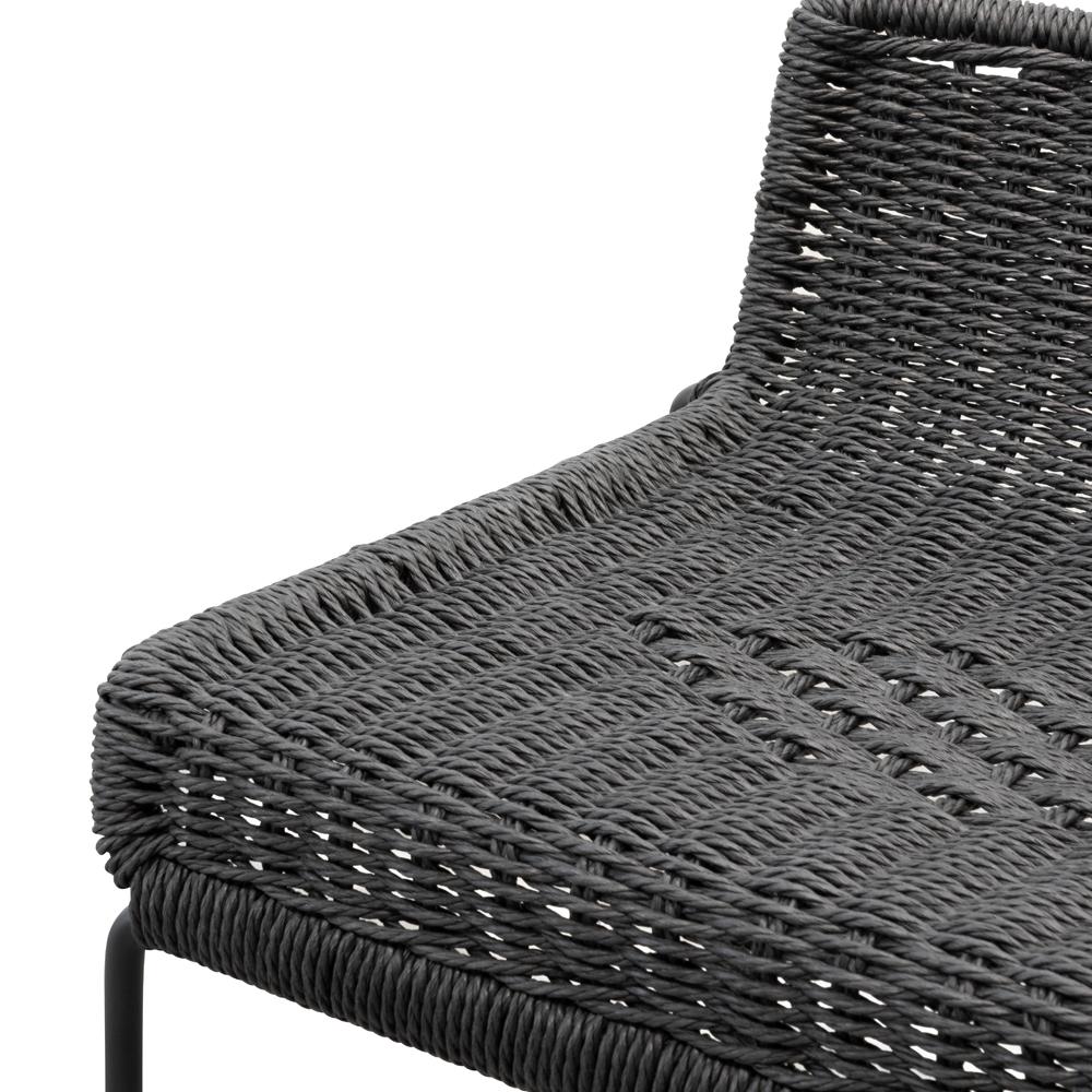 Bailey 65cm Rattan Cord Seat Bar Stool - Black