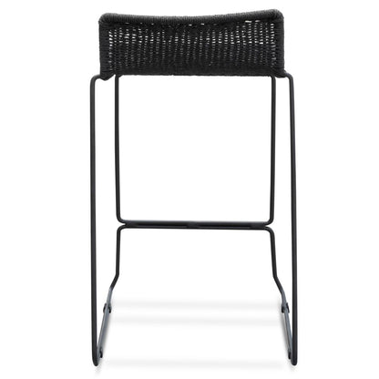 Bailey 65cm Rattan Cord Seat Bar Stool - Black