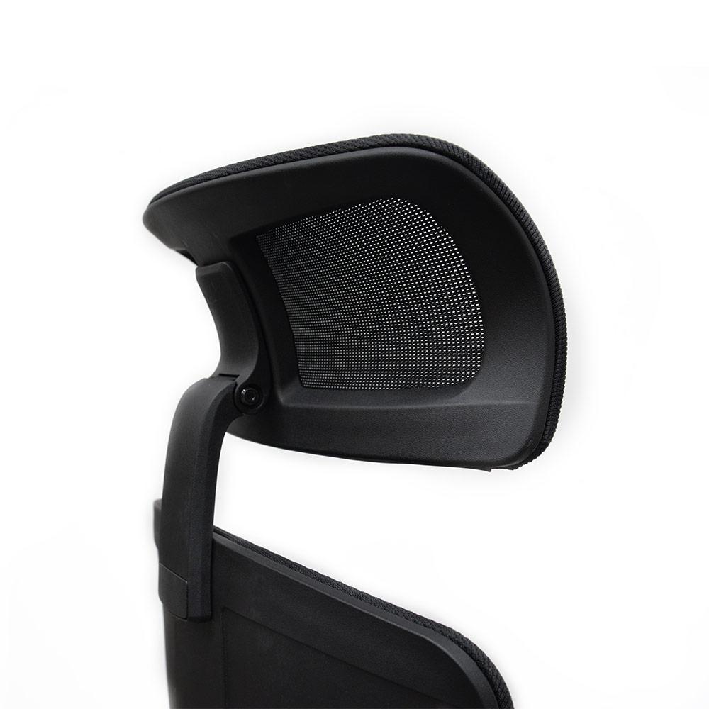 Benson Mesh Fabric Office Chair With Head Rest - Black