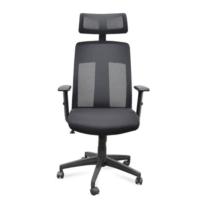 Benson Mesh Fabric Office Chair With Head Rest - Black