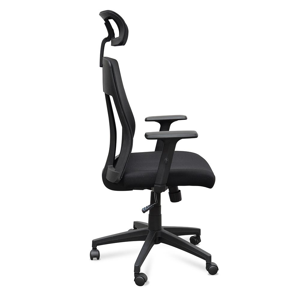Benson Mesh Fabric Office Chair With Head Rest - Black